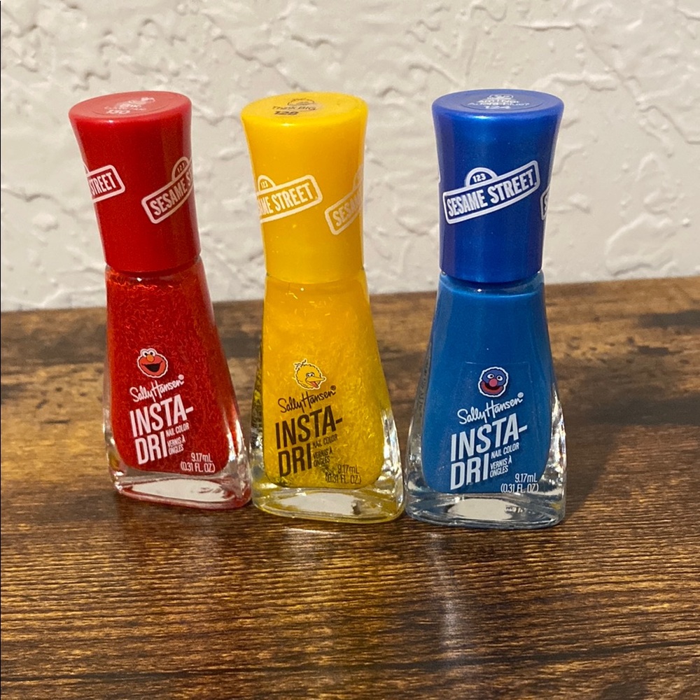 Sally Hansen Insta-Dri Nail Polish Set - Red, Yellow, Blue